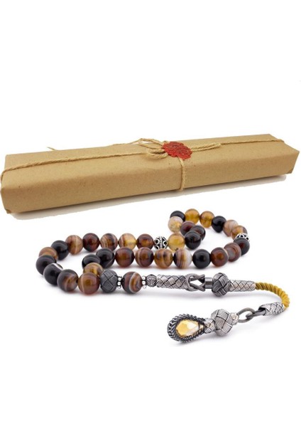 1000 Ayar Gümüş Püsküllü Özel Kutulu Mum Mühürlü Tesbih fiyatları