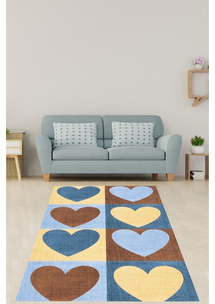 Kalp Desen Yıkanabilir Kaymaz Taban Leke Tutmaz Salon Halısı fiyatları