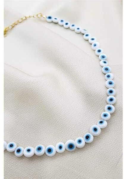 Alaçatı Nazar Göz Kolye Beyaz fiyatları