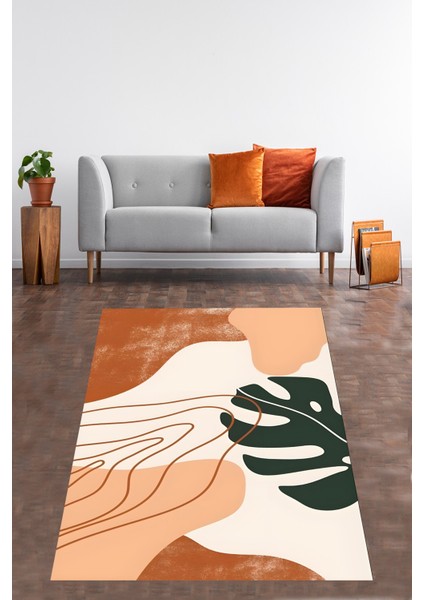 Bohem Iskandinav Yaprak Desen Serbest Şekil Yıkanabilir Kaymaz Taban Leke Tutmaz Salon Halısı Yoluk fiyatları