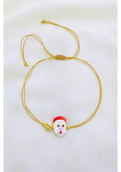 Yılbaşı Temalı El Yapımı Cam Murano Halhal Bileklik