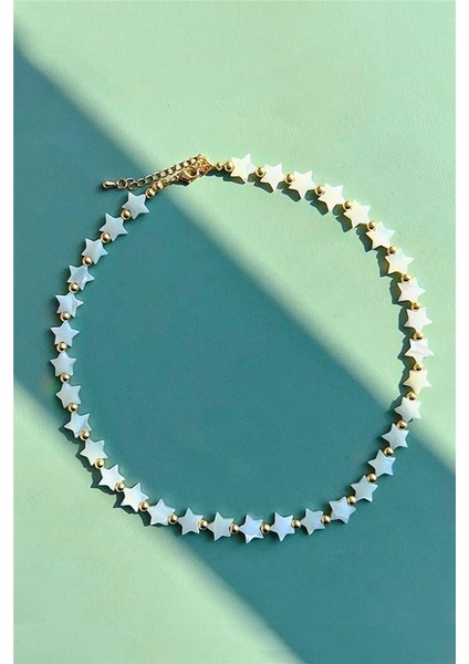 Doğal Sedef Yıldız Kolye