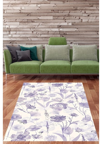 Beyaz Zemin Floral Desen Minimal Yıkanabilir Kaymaz Taban Leke Tutmaz Salon Halısı fiyatları