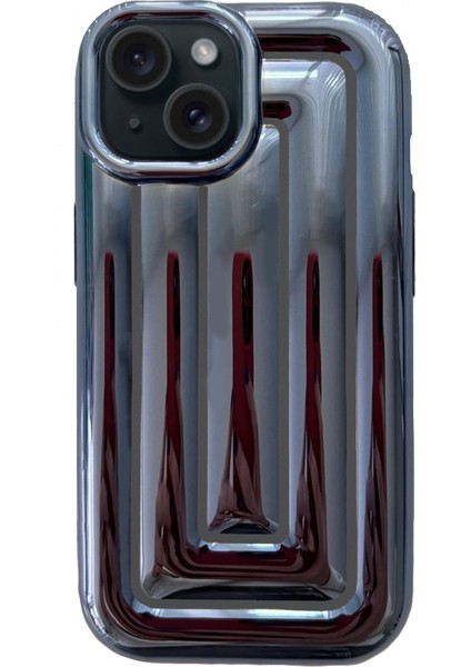 iPhone 15 Rudra Seri Labirent Desen 3D Metalik Silikon Kapak