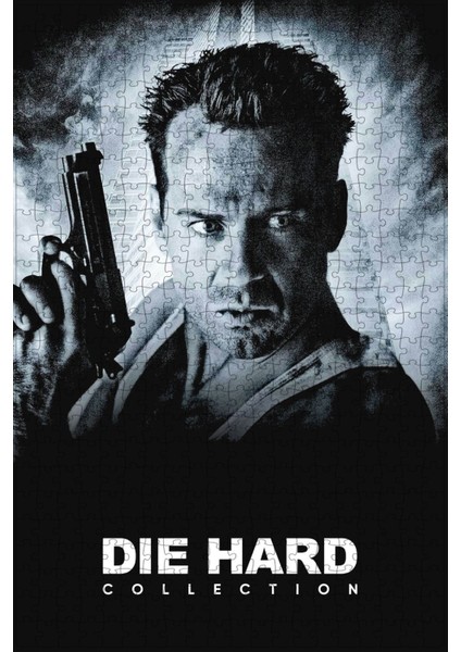 Die Hard Collection Film Posterinin 500 Parça Puzzle Yapbozu Sürüm2