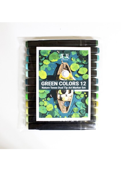 Marker Set 12’li Yeşil Tonlar (Touch Twin)
