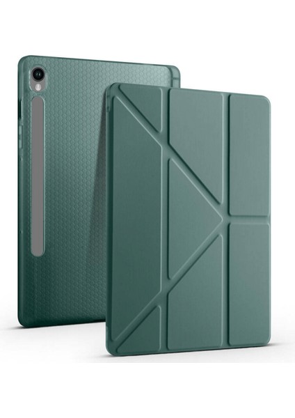 Galaxy Tab S9 Fe Plus 12,4 İnç Uyumlu Fuchsia Kalem Bölmeli Stand Özellikli Akıllı Tablet Kılıfı