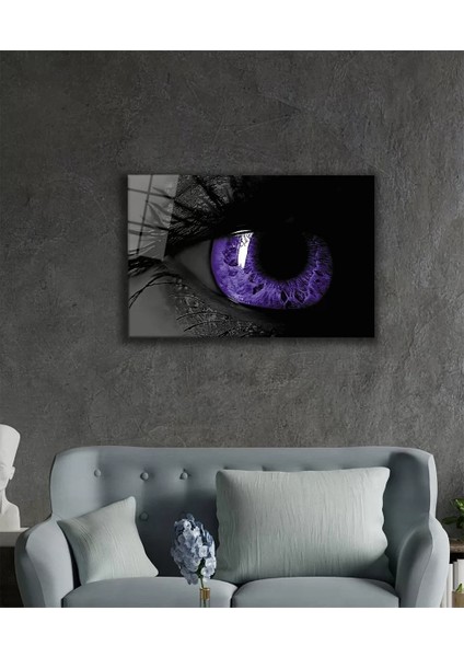 Kadınlar Mor Göz Cam Tablo Women Purple Eye fiyatları