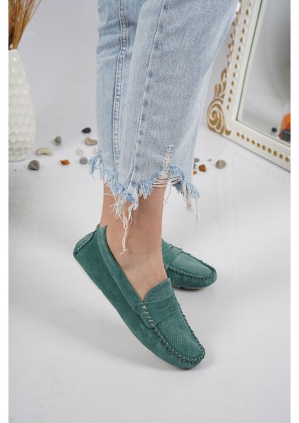 Deri Blue Oil Süet Kadın Makosen Ayakkabı 221209115 modelleri