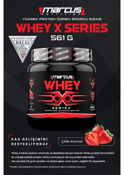 Çilek Aromalı Whey Protein Tozu 561 g – Yüksek Protein, Helal Sertifikalı, Kas ve Güç Gelişimini Destekler modelleri