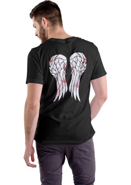 Daryl Dixon Kanat Tshirt Siyah Unisex Tişört modelleri