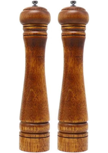 Bambu Gövdeli Komple Ahşap Tuz Karabiber Değirmeni Baharat Öğütücüsü Büyük Boy 27 cm 2 Adet