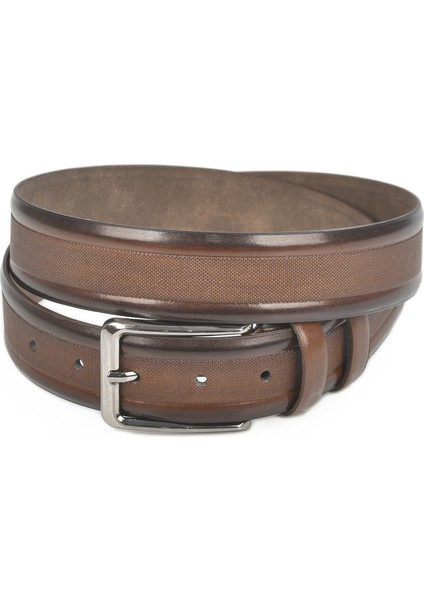 3,5 cm Ortası Nokta Şeritli Suni Deri Klasik Kemer 2402607