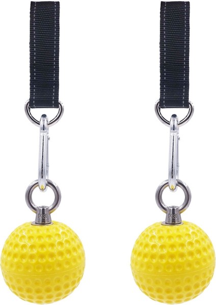 2 Adet Ağır Askı ile Topu Çekin Kaymaz El Egzersiz Topu Toplan Kavrama El Dayanımı Tırmanma Eğitim Güç Kavrama Topu | El Sapları (Sarı) (Yurt Dışından)