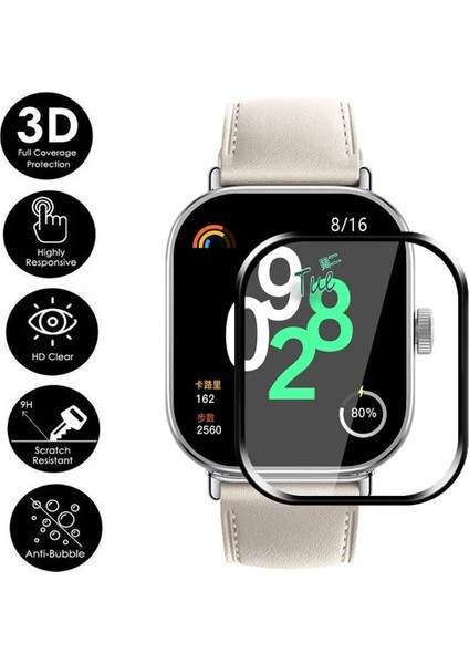 Xiaomi Redmi Watch 4 Pmma Ekran Koruyucu 3D Kavisli Full Kaplama