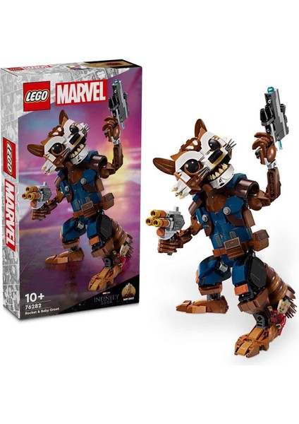 Marvel Rocket ve Bebek Groot 76282 – 10 Yaş ve Üzeri Süper Kahraman Seven Çocuklar Için Inşa Edilebilen Yaratıcı Oyuncak Yapım Seti (566 Parça) Alithestereo