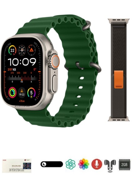 Hk9 Ultra 2 Max Chat Gpt/dahili Hafıza/3d Animasyon Destekli Amoled Watch Ultra 2 Akıllı Saat