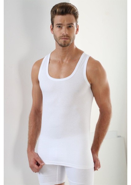 Premium Erkek Atlet Pamuk Penye Beyaz - 2xl