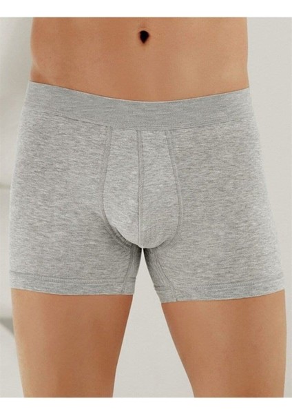 Erkek 6'lı Paket Boxer Düz Pamuklu Likralı Gri - Xl