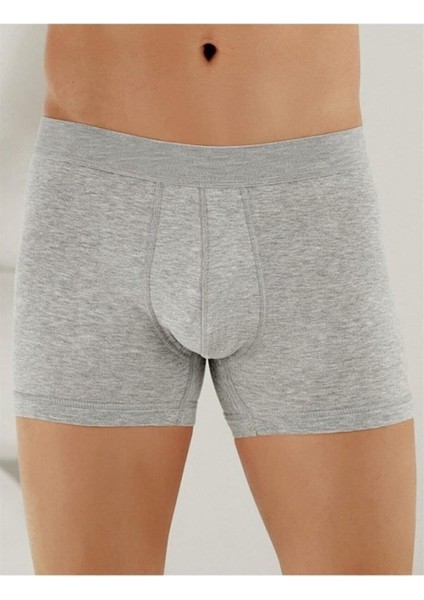 Erkek 6'lı Paket Boxer Düz Pamuklu Likralı Gri - Xl