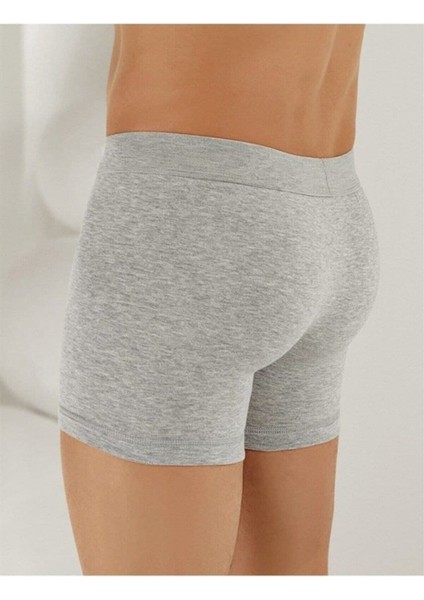 Erkek 6'lı Paket Boxer Düz Pamuklu Likralı Gri - Xl