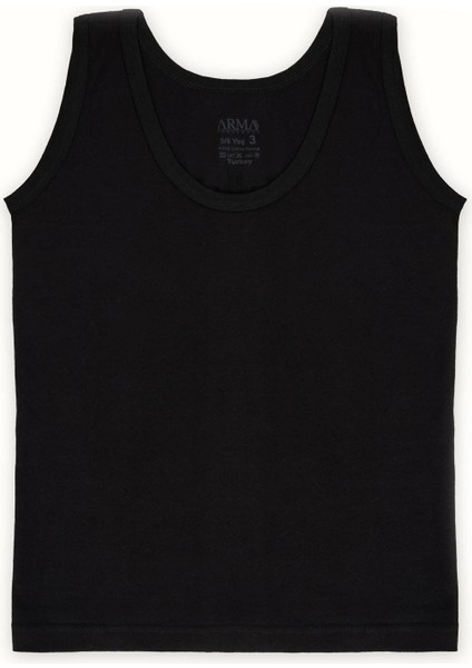 Erkek Çocuk Atlet Pamuk Penye Siyah - 1-2 Yaş