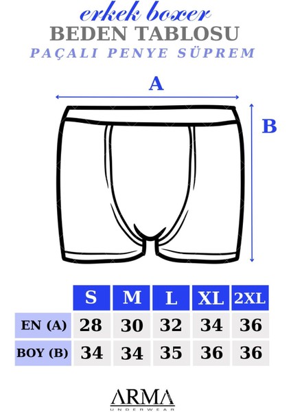 Erkek Paçalı Külot Boxer 6'lı Paket Pamuk Penye Siyah - 2xl