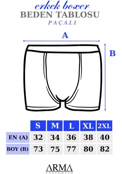 Erkek Paçalı Boxer Pamuk Penye Siyah - Xl