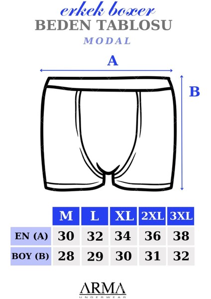 Lacivet Erkek Modal Boxer Ince Bel Lastikli 5'li Paket Füme - Xl