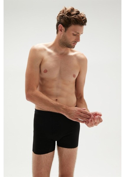 Erkek Modal Boxer 3'lü Paket Siyah - L
