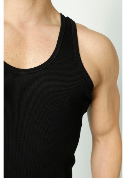 Erkek Fitilli Kaşkorse Atlet Siyah - M fiyatları