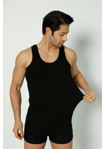 Erkek Fitilli Kaşkorse Atlet Siyah - M modelleri