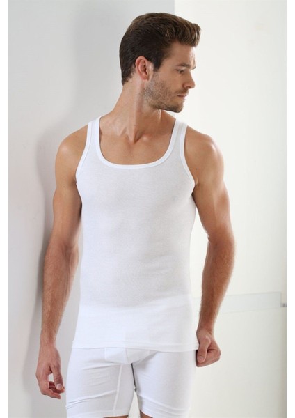 Erkek Ribana Atlet Pamuklu Beyaz - 2xl