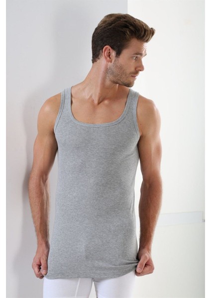 Erkek Ribana Atlet Pamuklu Gri - Xl