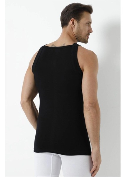 Erkek Geniş Biyeli Atlet Ribana Pamuk Siyah - S fırsatları