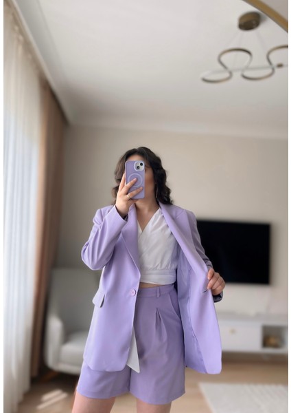 Blazer Ceket Şort Takım