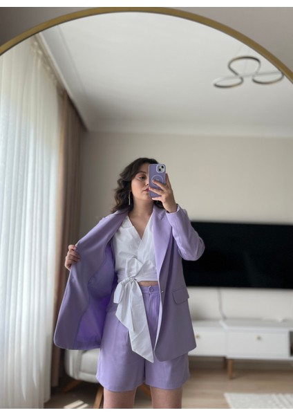 Blazer Ceket Şort Takım