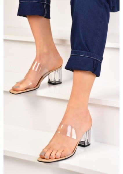 Kadın Şeffaf Bantlı Topuklu Terlik Ayakkabı indirimleri
