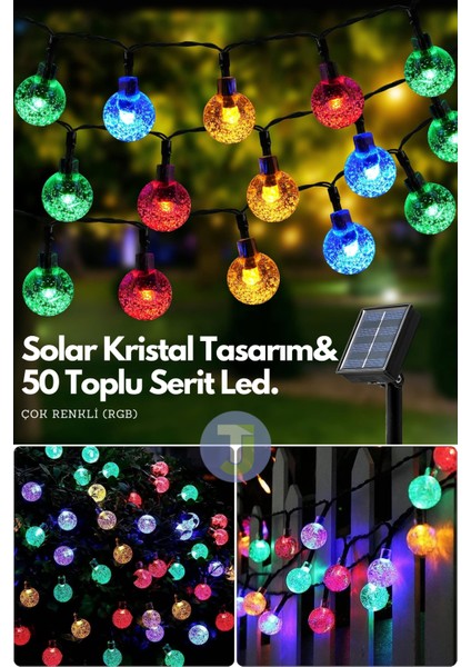 50 Top Ledli Solar Kristal Bahçe Dekorasyon Aydınlatma Rgb Işık Güneş Enerjili