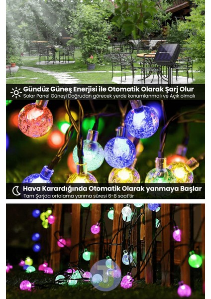 50 Top Ledli Solar Kristal Bahçe Dekorasyon Aydınlatma Rgb Işık Güneş Enerjili