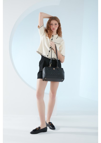 Siyah Monogram Uzun Askılı Kol Çantası 05PO23Y1734-MN S