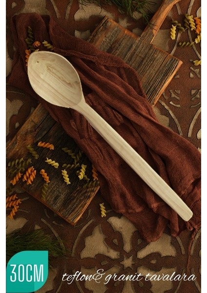 30 cm Ahşap Karıştırma Kaşığı Doğal Gürgen 720595