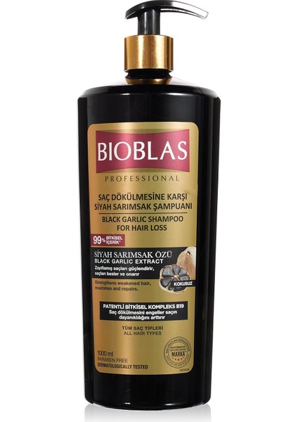 Siyah Sarımsak Özlü Tüm Saçlar Için Saç Dökülmesine Karşı Şampuan 1000 ml