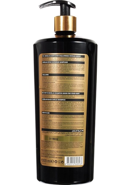 Siyah Sarımsak Özlü Tüm Saçlar Için Saç Dökülmesine Karşı Şampuan 1000 ml fiyatları
