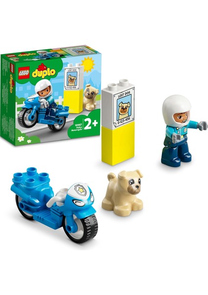 Duplo® Kurtarma Polis Motosikleti 10967-2 Yaş ve Üzeri Çocuklar Için Polis Motosikleti Içeren Oyuncak Yapım Seti (5 Parça)
