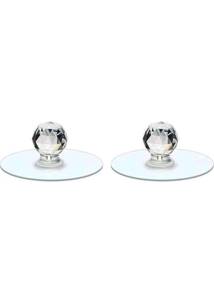 Kulp Kristal Başlıklı 4'lü Yapışkanlı Kulp Dolap Çekmece Kulp Tutacak Askı