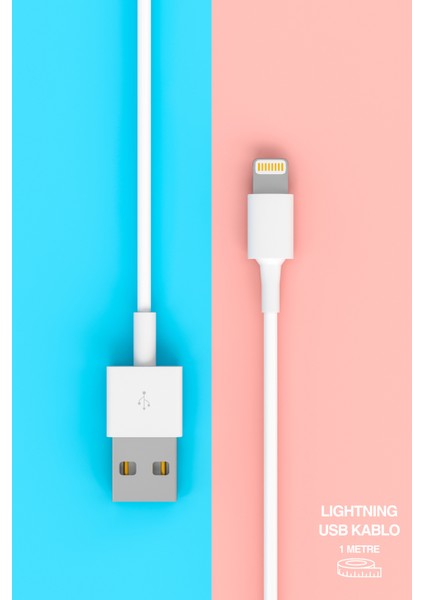 1 Metre Lightning USB Şarj Kablosu - Hızlı ve Güvenli Şarj, Apple Uyumlu