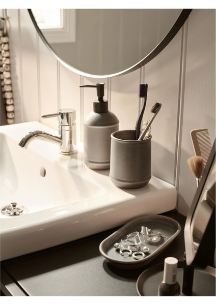 Ikea - Tvalsjön, Porselen Banyo Sıvı Sabunluk Seti 3 Adet Ithal Ürün