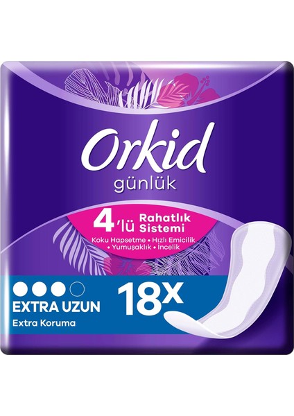 Extra Koruma Extra Uzun Günlük Ped 18 Adet