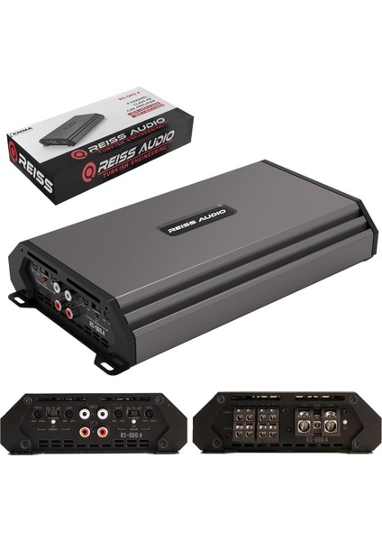 Akdenizpos XD01 RS-Q60.4 Oto Anfi Stereo 4X60 Watt 4 Kanal (Yeni)